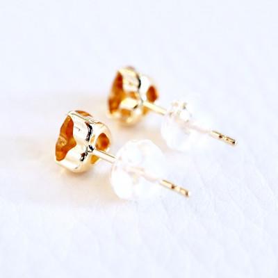 ふるさと納税 昭和町 K18 シトリン ハートシェイプピアス 5mm 一粒石 保証書付 KO-0062 |  | 02