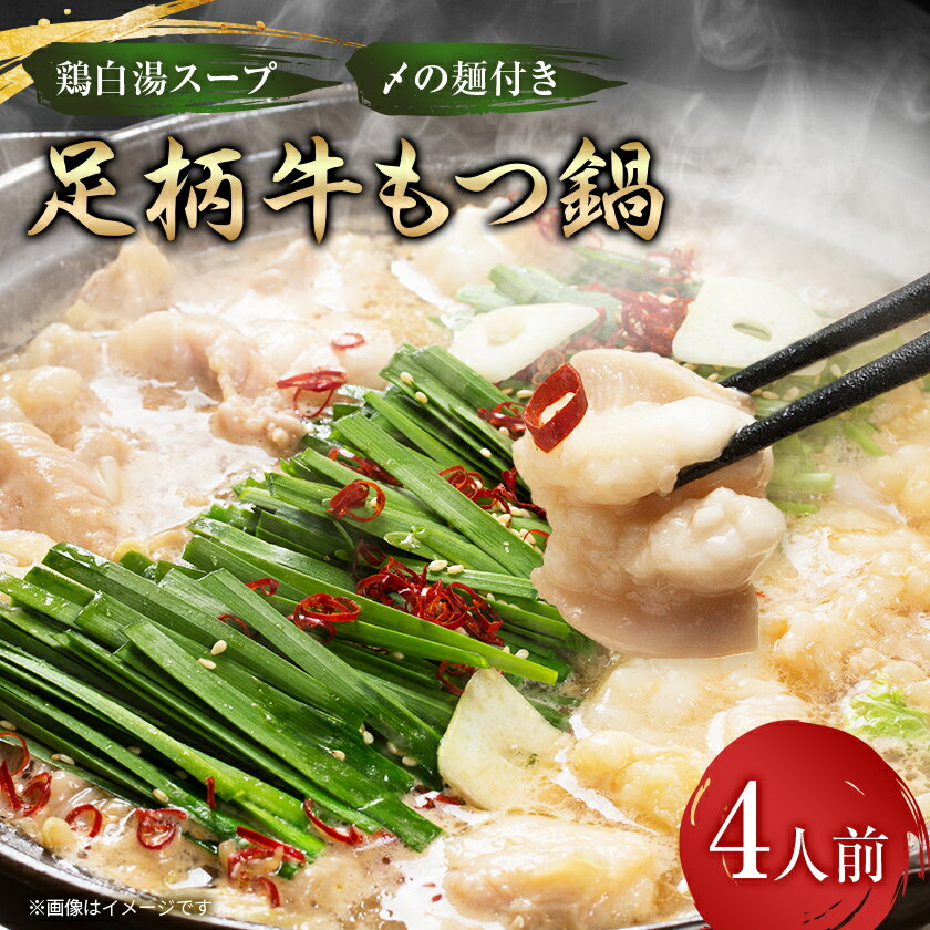 【ふるさと納税】【鶏白湯】足柄牛もつ鍋4人前!お肉約750g【配送不可地域：離島】【1114101】