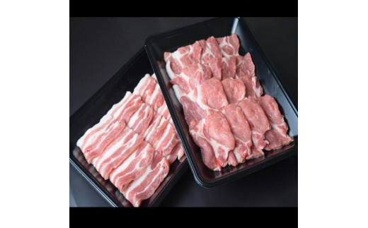 早池峰三元豚　バラ・肩ロース８００ｇセット 【375】