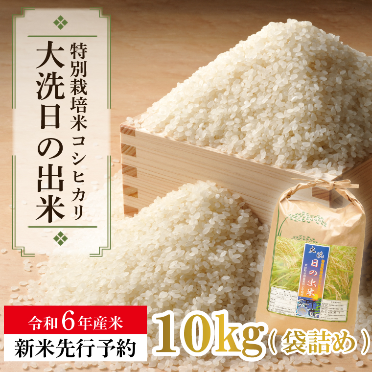 【先行予約】【新米】米 10kg 低農薬米 大洗 日の出米 コシヒカリ 令和6年産 特別栽培米 コメ こめ 送料無料