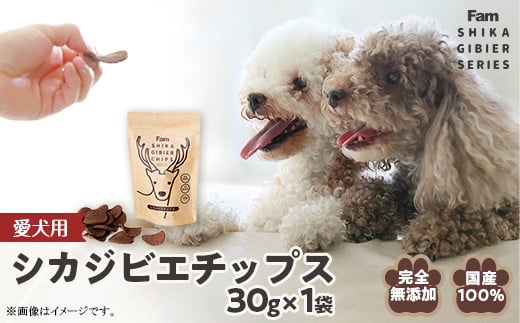 
チップス30g×1袋入り「Famシカジビエチップス」国産無添加の犬用おやつ ドッグフード(間食用)
