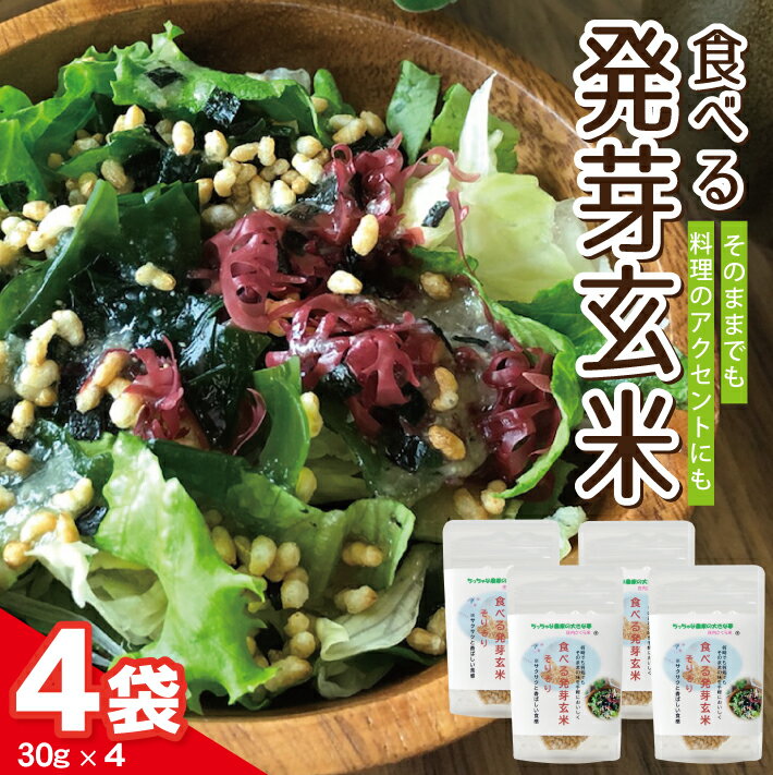 【ふるさと納税】食べる発芽玄米 30g×4袋 ちっちゃな農家の大きな夢・お手軽に玄米を！ 山形県 酒田市 庄内地方 庄内平野 玄米 手軽 健康 トッピング アレンジ