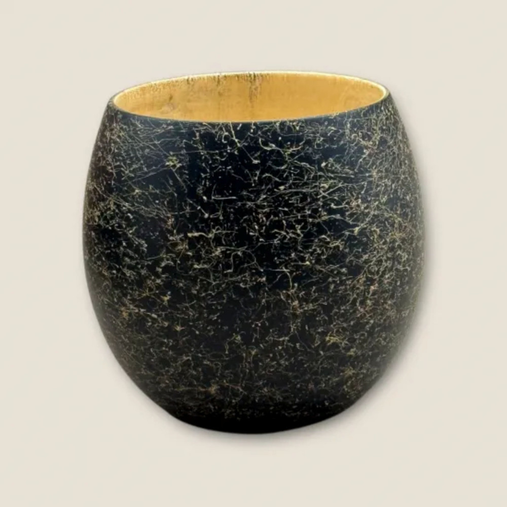 木製 エッグカップ 乱糸マット仕上げ 漆黒［NF119］