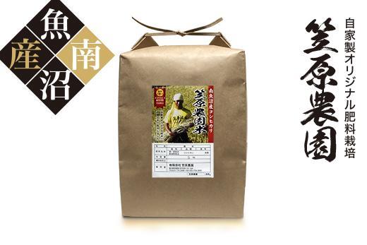 【令和７年産新米予約／令和７年（2025年）１０月上旬より順次発送】南魚沼産 笠原農園米 コシヒカリ玄米 ５kg