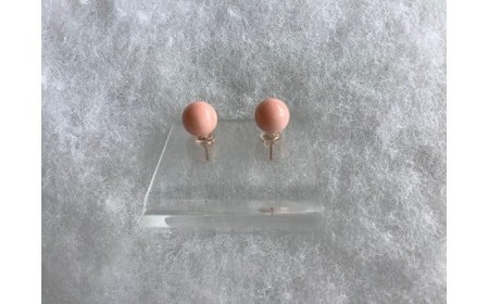 ボケTama ピアス 6.5mm～7.5mm | 珊瑚 ボケ珊瑚 サンゴ さんご ボケサンゴ ボケスカッチ ボケマガイ ピアス ゴールド アクセサリー 高知県 南国市