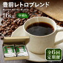 【ふるさと納税】【全6回定期便】豊前 レトロ ブレンド コーヒー 500g×2 ( 中煎り ) 《豊前市》【稲垣珈琲】珈琲 コーヒー 豆 粉[VAS162] 89000 89000円