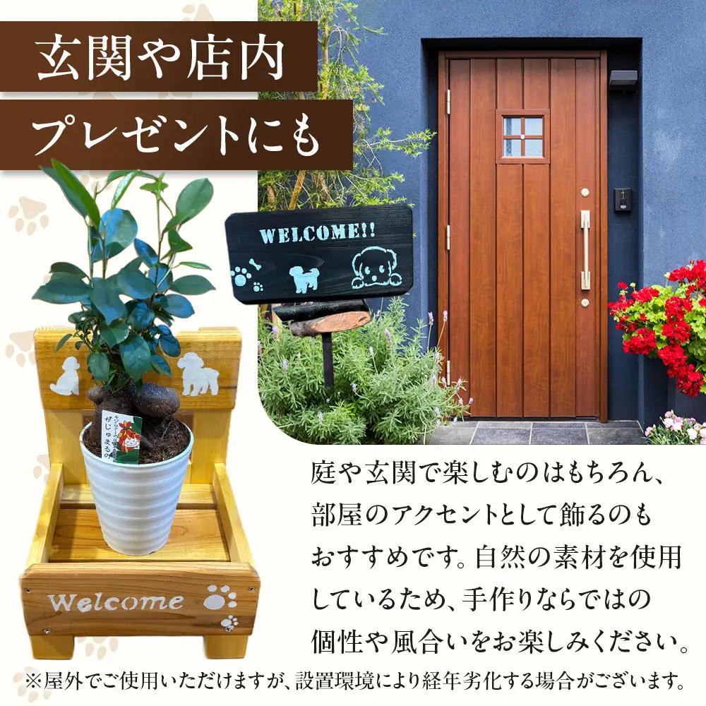 フラワースタンド(S)カラー：メイプルステンシル：猫