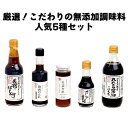 【ふるさと納税】厳選！こだわりの無添加調味料人気5種セット！島根県 出雲市 井ゲタ醤油 国産丸大豆しょうゆ 昆布ぽん酢 生姜だれ 焼肉のたれ さしみしょうゆ 和食 お取り寄せ