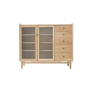 旭川家具 MUKU工房オリジナル ジャム サイドボード 120 北海道ナラ 【 国産 無垢 インテリア 木製 収納 ナチュラル キャビネット サイドボード リビング ダイニング 北海道 】 _0456
