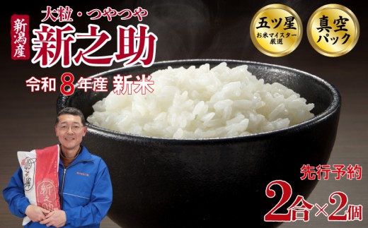【最短5日発送！】 新米 新之助 真空パック お試し 2合 × 2個 0.6kg 令和8年産 新潟県産 五つ星お米マイスター 米 rice 小分け 少量 お裾分け 一人暮らし 新発田産 備蓄 非常 防災 長期保存 アウトドア ごはん 精米 白米 おこめ お米 新潟県 新発田市 三糧 こめ sanryo019