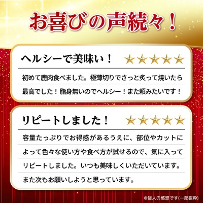 【無添加】エゾ鹿 ジビエ 贅沢5点セット 計1.3kg【配送不可地域：離島・沖縄県】