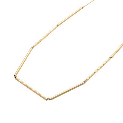 ふるさと納税 魚津市 K18 パイプデザインチェーンネックレス |  | 01