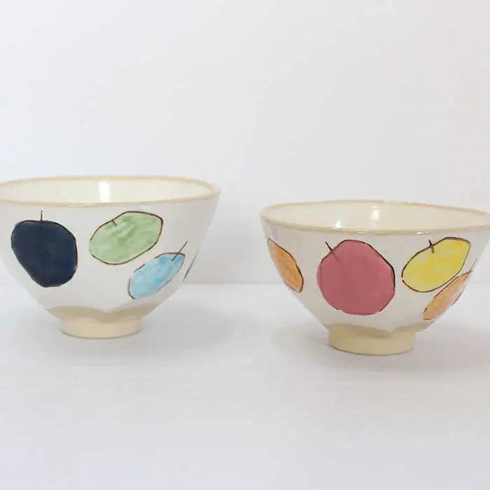 【波佐見焼】りんご（ 茶碗 ・ 湯呑 ）4点セット 食器 皿 【陶芸ゆたか】 [VA91]  波佐見焼