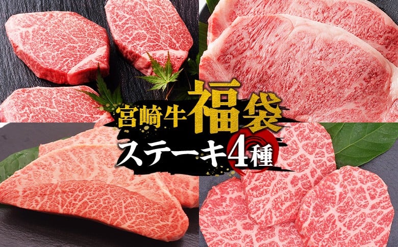 
            ＜国富町産宮崎牛 福袋ステーキ4種＞入金確認後、2026年2月までに出荷 【 ステーキ 肉 お肉 ブランド牛 みやざき牛 黒毛和牛 和牛 4等級 高級 ご褒美 ヒレ ロース ミスジ モモ 】
          