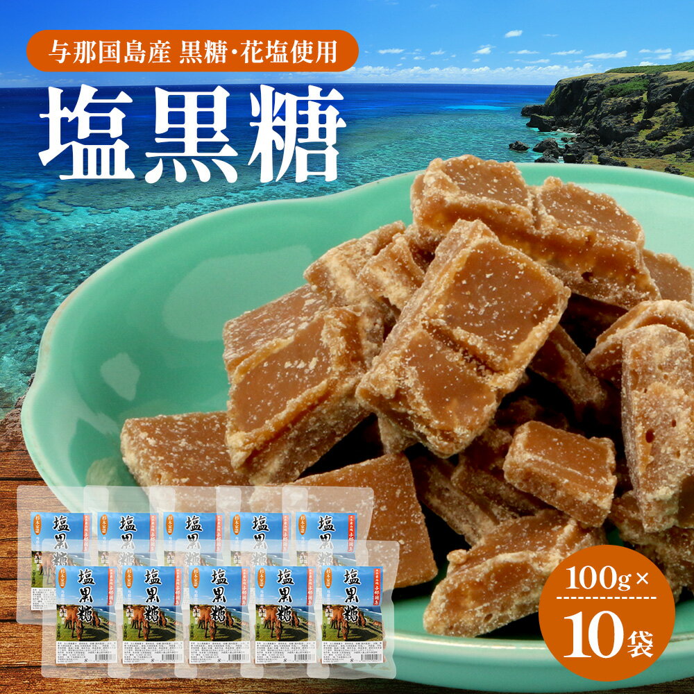 【ふるさと納税】与那国島 塩黒糖（100g）×10袋　A007｜沖縄県 与那国町 塩 海塩 黒糖 スィーツ
