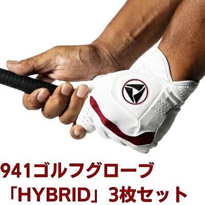 【ふるさと納税】941ゴルフグローブ「HYBRID」3枚セット※レッド※配送待ち期間有り ファッション小物 手袋 　お届け：※現在多くのご注文をいただいており、発送まで3か月ほどお待ちいただく可能性がございます。