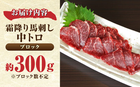 中トロ馬刺し 約300g 霜降り馬刺し ブロック 熊本県 合志市【阿蘇牧場】[AYBX100]
