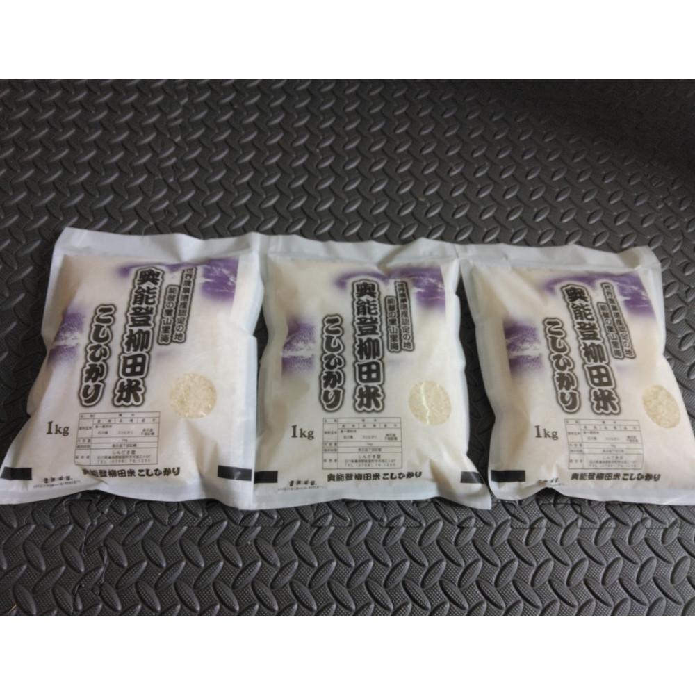 【ふるさと納税】【復興支援】【令和7年度産】奥能登柳田米こしひかり ちょっといい（1kg×3）合計3kg