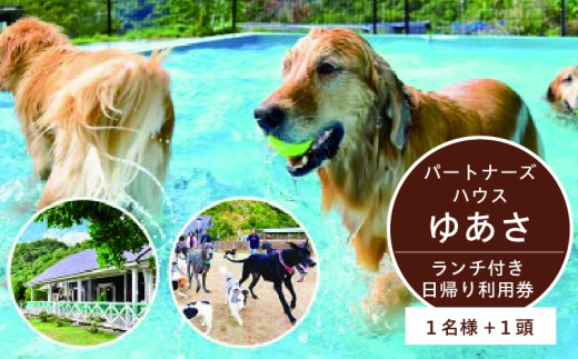 『パートナーズハウスゆあさ』ランチ付き・日帰り利用券（1名様+1頭）【チケット 券 旅行 旅行券 利用券 旅館 トラベル】_AL6003n