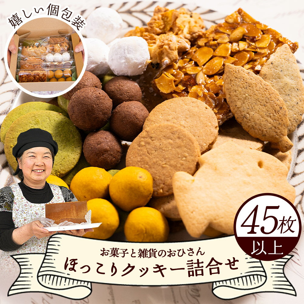 【ふるさと納税】ほっこりクッキー 詰め合わせ 合計45枚以上（全10種類 各1袋入り）セット - 詰合せ つめあわせ 小分け 小袋 個包装 お取り寄せ おやつ スイーツ ギフト 焼き菓子 手土産 手作り バター こだわり 素材 安心 こども 常温 紅茶 かわいい 5,000円以上 5000円以上