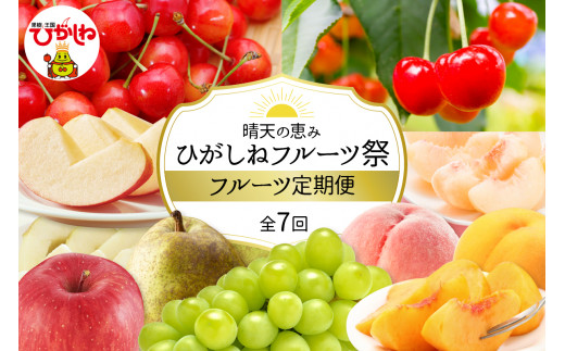 【2027年産 先行予約】 6月さくらんぼからスタート！ひがしねフルーツ祭定期便！ 全7回 山形県 東根市 晴天畑提供 hi026-051-r9 フルーツ くだもの 定期便 コース 期間限定 先行予約 取り寄せ 産地直送 送料無料 山形 東根市 人気