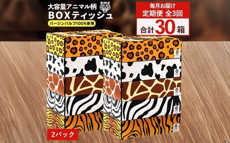 【ふるさと納税】毎月3回　ANIMAL Boxティッシュ 5箱×2パック