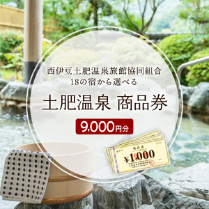 静岡 伊豆 土肥 温泉 旅館 協同組合 9,000円分 商品券  宿泊券 宿泊 （温泉  温泉宿 宿泊券 旅行 お食事券 静岡県  伊豆市 ）B-055