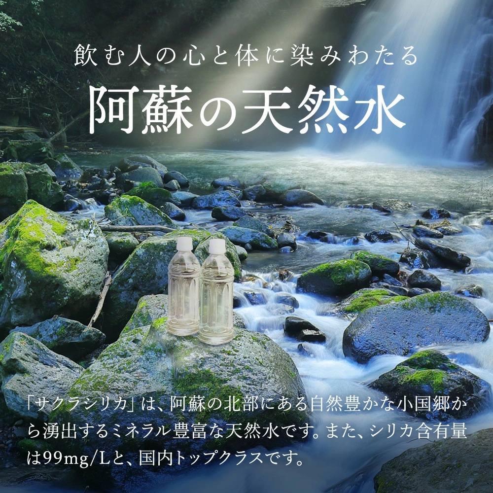 【みずの里】定期便 12回 阿蘇小国郷のシリカ天然水 「サクラシリカ」 500ml 35本 計420本 シリカ含有量99mg/L シリカ水 ラベルレス 水 ミネラルウォーター 飲料水 飲料 ペットボト