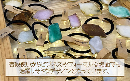 【国産樹脂使用】アゲートスライス ヘアアクセサリー ヘアゴム 2個《築上町》【＊serendipity＊】ハンドメイド [ABAS002] 15000円  ヘアアクセサリー ヘアゴム ヘアアクセサリー