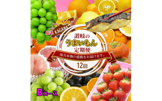 坂出産のフルーツとさぬきの特産品の定期便12回【Bコース】