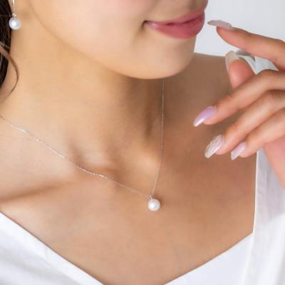 ふるさと納税 神戸市 【10月誕生石】無調色 アコヤ真珠 ピンクトルマリン K10WG ペンダント ネックレス チェーン付 |  | 02