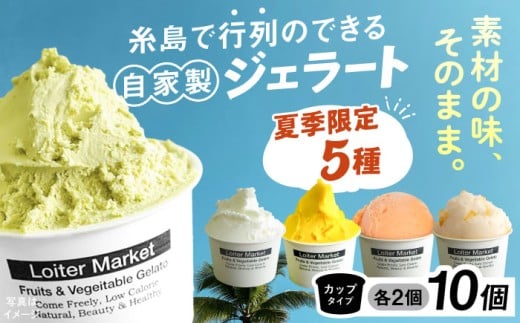 【夏季限定】行列のできるアイスクリーム屋 ジェラートボトル10個セット（5種×各2個） ジェラート アイスクリーム アイス シャーベット 食べ比べ  スイーツ ギフト 糸島 / LoiterMarket ロイターマーケット [AGD003]