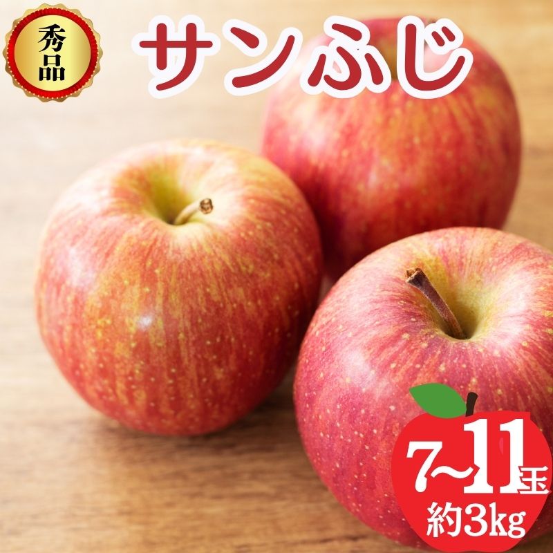 【ふるさと納税】りんご 先行予約 サンふじ 秀品 約 3kg (7～11玉) フルーツ 果物 冬 2026年 12月発送　お届け：2026年12月上旬～下旬