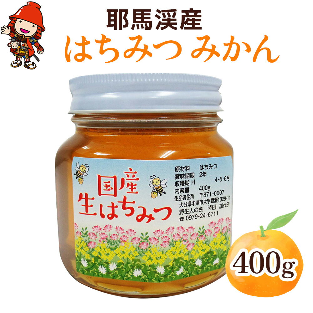 【ふるさと納税】中津・耶馬渓のはちみつ みかん 400g × 1瓶 | 国産 蜂蜜 はちみつ ハチミツ みかん 蜜柑 ミカン 瓶 大分県産 九州産 大分県 中津市 送料無料