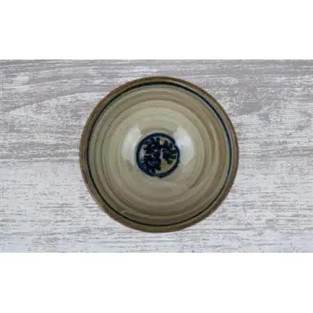 伝統のやちむん　からくさ紋様 3.5寸マカイ ペア【仁陶器工房】【1724489】