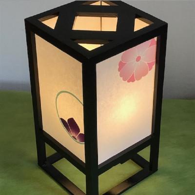 ふるさと納税 泉佐野市 正絹着物生地で作ったおしゃれな行灯 のぞき紋 あんどん あかり 夢あかり