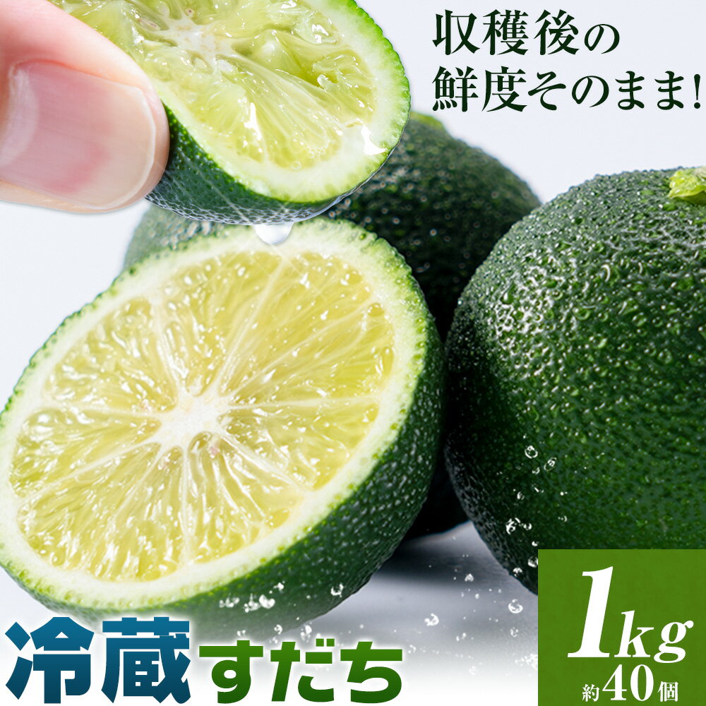【ふるさと納税】生産量日本一!! 収穫後の鮮度そのまま クール便でお届け!!すだち 柑橘 上勝町産 冷蔵 フレッシュすだち 1kg 約40個入り《11月上旬-1月末頃出荷》徳島県 上勝町 送料無料 柑橘類 かんきつ スダチ 冷蔵 新鮮 フレッシュ