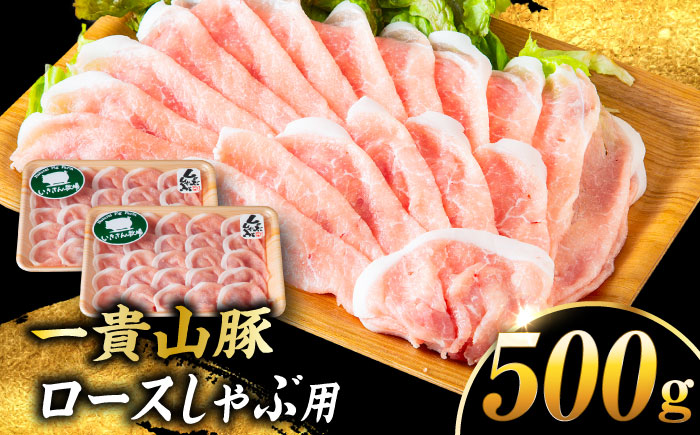 【選べる！冷凍配送 冷蔵配送】一貴山豚 ロースしゃぶ用 計500g(250g×2p) 糸島市 / いきさん牧場 豚肉 [AGB044]