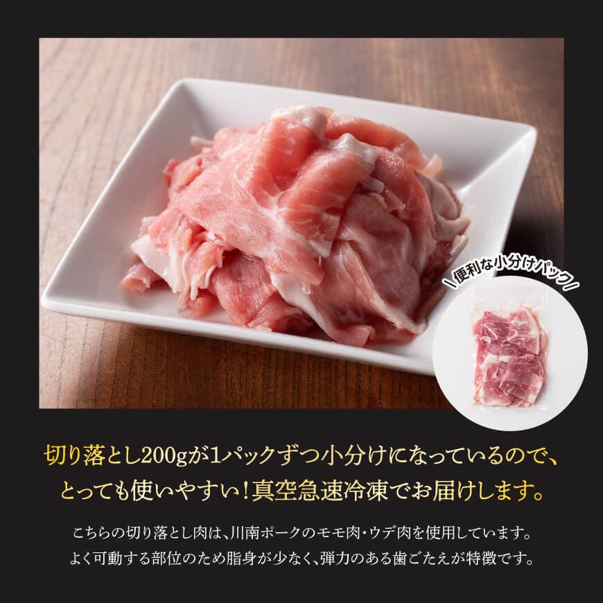 【6ヶ月定期便】川南ポーク豚小間切れ4kg(200g×20パック) 【 宮崎県産 川南町産 豚肉 肉 切り落とし 小分け 定期便 送料無料 】