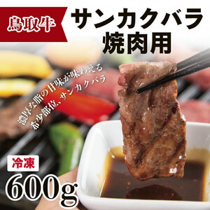 鳥取牛サンカクバラ焼肉用 600g（冷凍）