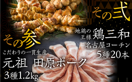【定期便】御三家 定期便 6回 お届け   (うなぎ / ブランド豚 / 名古屋コーチン 焼鳥) 