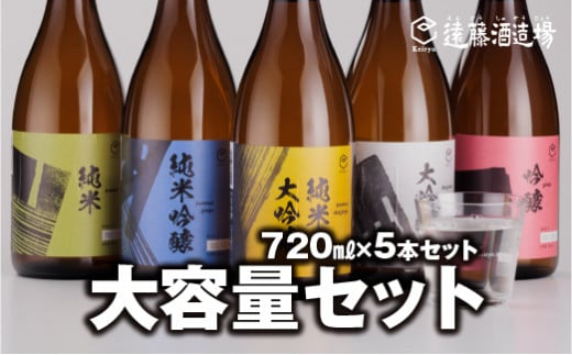 
[No.5657-3573]日本酒 飲み比べ大容量セット 720ml×5本【短冊のし対応】《株式会社遠藤酒造場》
