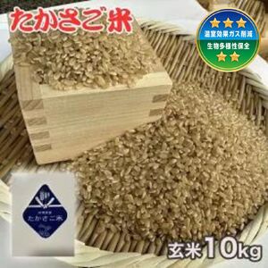 新米　たかさご米　玄米 10kg【栄養豊富 植物繊維 ビタミンE ミネラル 弱アルカリ体質 結びのまち 兵庫県 高砂市】