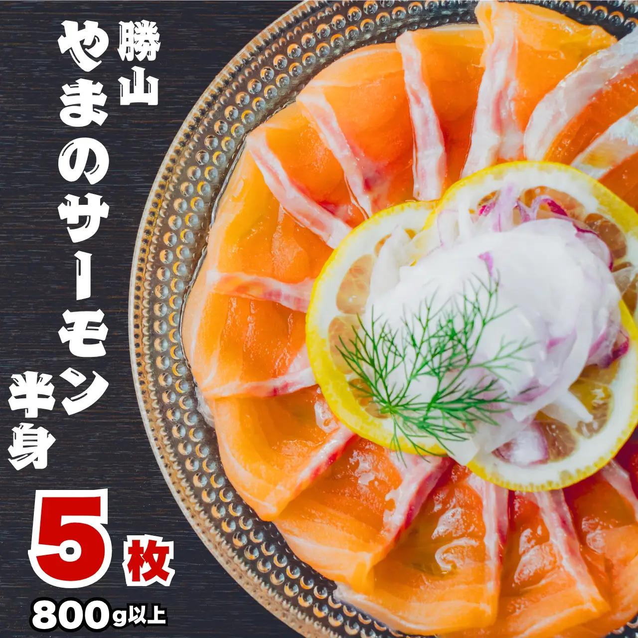 サーモン 半身 800g 冷凍 5枚 [I-050001]