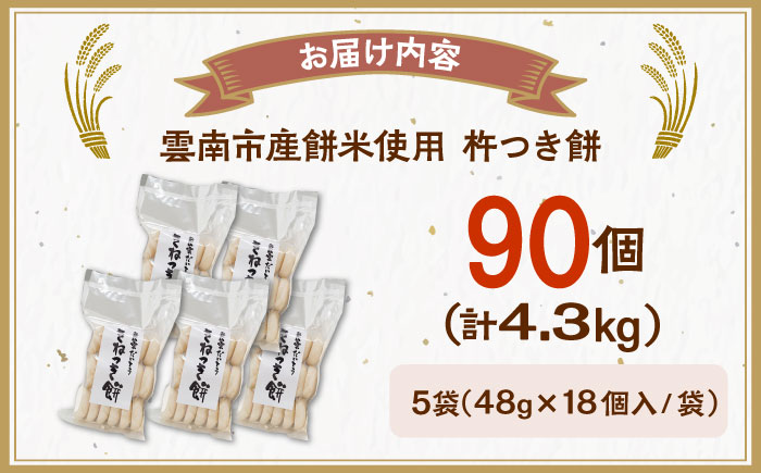 杵つき餅（丸餅）　860g×5袋　餅 もち 切もち 切り餅 丸餅 お正月 雲南市産 本格 杵つき 島根県雲南市/株式会社大東農産加工場 [AIEG004]