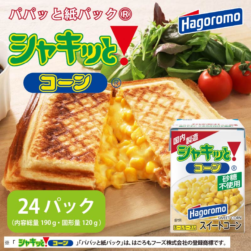 【ふるさと納税】 シャキッと コーン 紙パック 190g 24パック トウモロコシ サラダ ピラフ トースト スイートコーン ストック 簡単 調理 はごろもフーズ とうもろこし レトルト 野菜 即席 時短 朝食 ランチ 夕食 副菜 おかず 常備食 保存食 藤枝市 静岡県