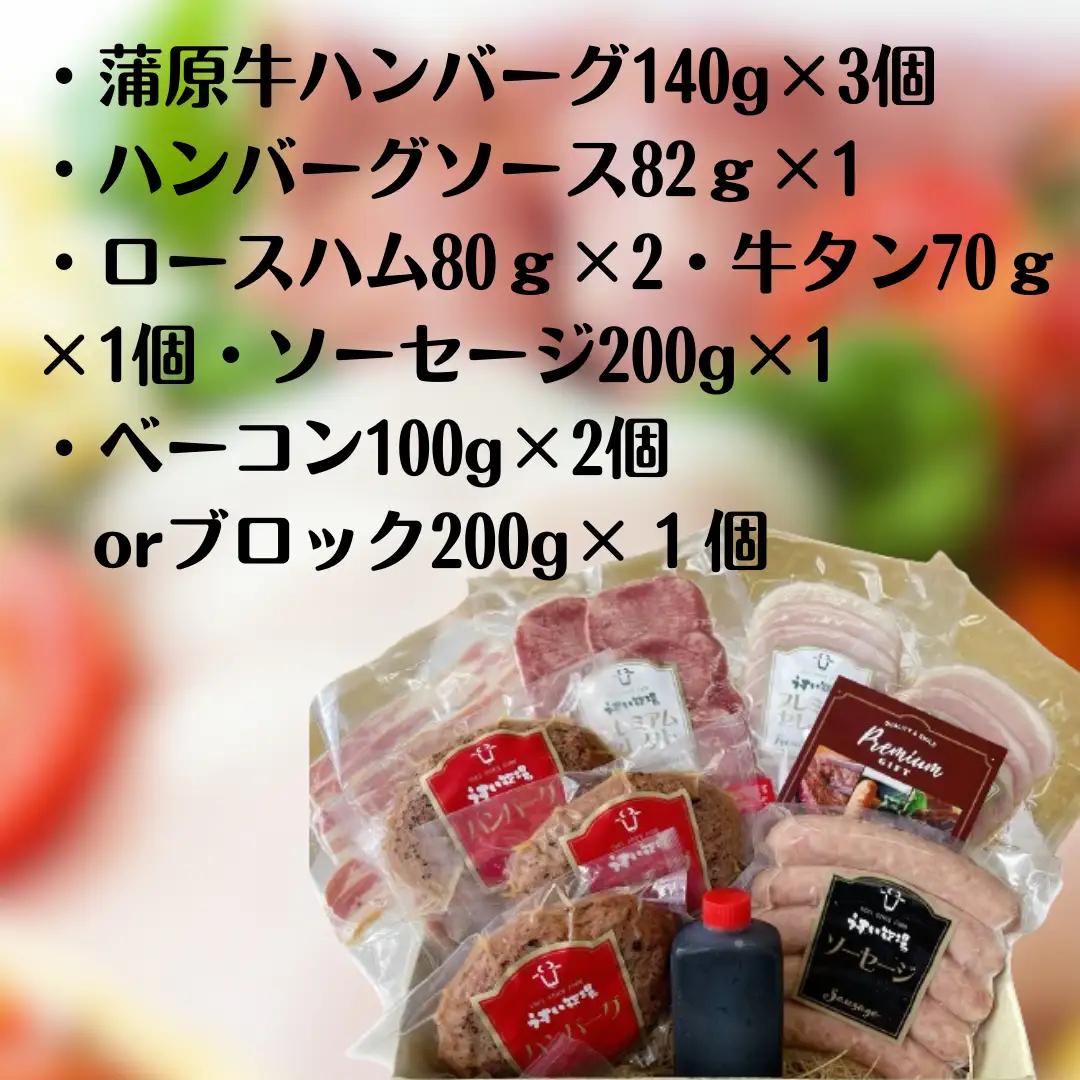 「ミートフーズ・ウスイ」 お肉屋さんの 5種 にぎわいセット ハンバーグ ロースハム ハム 牛タン ソーセージ ベーコン つまみ オードブル 贈答 父の日 1T06021