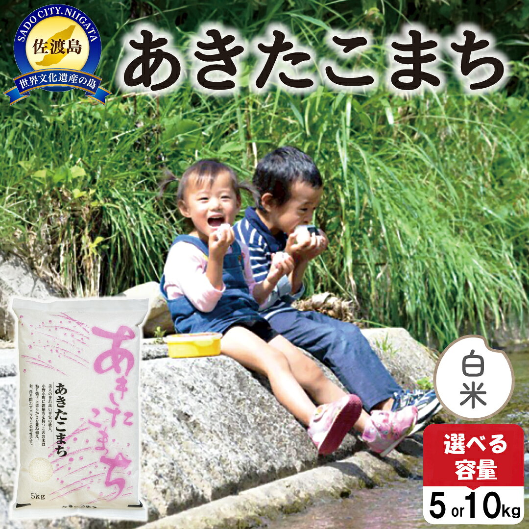 【ふるさと納税】米 あきたこまち 白米 5kg 10kg 選べる 令和7年産 佐渡島産 世界農業遺産 秋田小町 あっさり 精米したて ごはん おにぎり お弁当 和食 新潟県 佐渡市