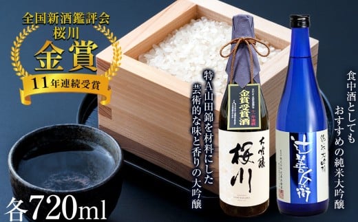 辻善兵衛商店 桜川日本酒2本セット |日本酒 純米大吟醸 父の日 敬老の日 おすすめ ふるさと納税 栃木県 真岡市 送料無料