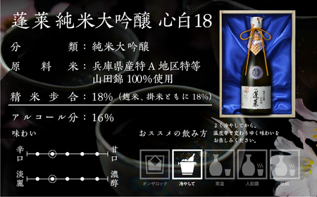 蓬莱 純米大吟醸 心白１８＜木箱入り＞ [Q1968pi] 